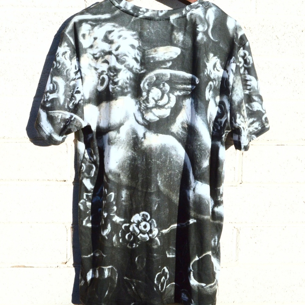 Cherubs Putti Angel Wing Floral Shirt Blouse Top - Picture 4 of 6